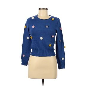 Lily Brown Blue Multicolor Sweater Mink Fur Accents